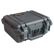 Pelican Black Protective Case, 10.62"L x 9.68"W x 4.87"D 1200-001-110