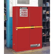 JUSTRITE Flammable Safety Cabinet, 45 gal., Red, Depth: 18" 29884R