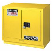 JUSTRITE Flammable Safety Cabinet, 23 gal., Yellow, Material: Galvanized steel 883600