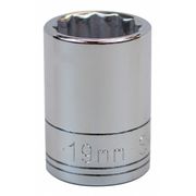 SK PROFESSIONAL TOOLS 1/2 in Drive, 19mm 12 pt Metric Socket, 12 Points 40319