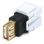 MONOPRICE Datacom Jack, USB2.0A(F/F), Flush, Wht 6561