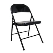 Zoro Select Folding Chair, Steel, Black, 300 lb. 13V423