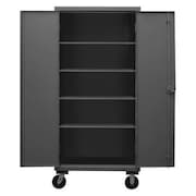DURHAM MFG Solid Door Mobile Janitorial Cabinet, Gray HDCM36-4S-95