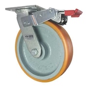 Cc Stout Swivel Plate Caster, w/Brake, TotalLock, 8" CDP-Z-304