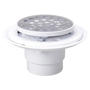Zoro Select Shower Drain, Clamping, PVC, Plastic Lid 133-114