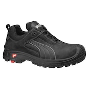 Puma Safety Shoes Shoes, Composite Toe, Leather, Black, 9, PR 640425 09