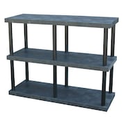 STRUCTURAL PLASTICS Freestanding Plastic Shelving Unit, Open Style, 24 in D, 66 in W, 51 in H, 3 Shelves, Black ST6624x3