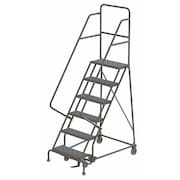 Tri-Arc 96 in H Steel Rolling Ladder, 6 Steps KDSR106246