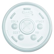 Dart Lid for 6 to 14 oz. Hot/Cold Cup, Flat, Identification Buttons, Straw Slot, Clear, Pk1000 12SL
