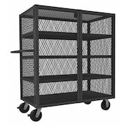 Zoro Select Dual-Latch Welded Mesh Security Cart with Fixed Shelves 2,000 lb Capacity, 26 in W x 54 1/2 in L x HTL-2448-DD-4-95