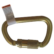 Condor Carabiner, Auto-Lock, 4 in L, Zinc-Plated Alloy Steel, Yellow 16V856