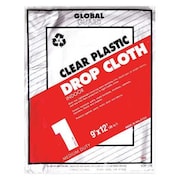 Premier Drop Cloth, Clear, Plastic, 9x12 ft., PK24 16040