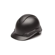 Pyramex Front Brim Hard Hat, Ratchet (4-Point), Black HP44117