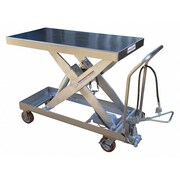 VESTIL Air Hydraulic Stainless Steel Cart 1750lb Capacity 20"Wx46-1/2"Lx40"H AIR-1750-PSS