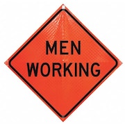 DICKE Men Working Traffic Sign, 36 in Height, 36 in Width, Vinyl, Diamond, English RUR36-200