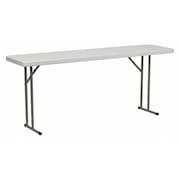 Flash Furniture Rectangle Fold Training Table, Wht, 18X72, 18" X 72" X 29", Plastic Top, White DAD-YCZ-180-GW-GG