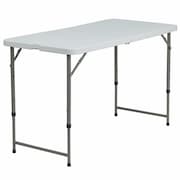 Flash Furniture Rectangle Wh 24X48 Plastic Fold Table, 23.75" W, 47.75" L, 29.25" H, Plastic Top, White DAD-YCZ-122Z-2-GG