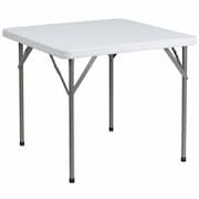 Flash Furniture Square Wh 34Sq Plastic Fold Table, 34.25" W, 34.25" L, 29.5" H, Plastic Top, White DAD-YCZ-86-GG