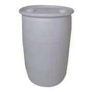 Zoro Select Closed Head Transport Drum, Polyethylene, 30 gal, Unlined, Translucent White THO30N