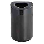 SAFCO 30 gal Round Trash Can, Black, 20" Dia, None, Steel, Rigid Plastic 9920BL
