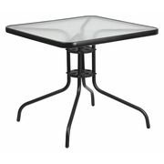 Flash Furniture Barker 31.5'' Square Tempered Glass Metal Table TLH-073A-2-GG
