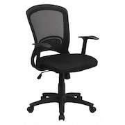 Flash Furniture Mesh Contemporary Chair, 17-3/4" to 22-3/4", Fixed Arms, Black HL-0007-GG