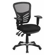 Flash Furniture Mesh Contemporary Chair, 18" to 23", Adjustable Arms, Black HL-0001-GG