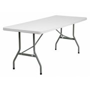 Flash Furniture Rectangle Folding Table, 30" W, 72" L, 29" H, Plastic Top, White RB-3072-GG