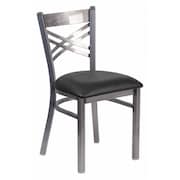 FLASH FURNITURE Restaurant Chair, 17"L32-1/4"H, HerculesSeries XU-6FOB-CLR-BLKV-GG