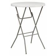 Flash Furniture Round Fold Bar Table, Plastic, Rnd, White, 32", 31.5" W, 31.5" L, 43.5" H, Plastic Top, White RB-32RB-BAR-GW-GG