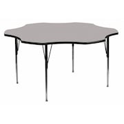 FLASH FURNITURE Flower Activity Table, 60" X 60" X 30.125", Laminate Top, Grey XU-A60-FLR-GY-T-A-GG