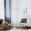 Elegant Designs Lampada Da Terra Torchiere – 1 Luce – Paralume In Vetro Bianco Marmorizzato – Finitura Nichel Spazzolato – 180 Cm
