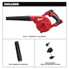 Milwaukee Tool M18 Compact Handheld Blower Bare Tool, 18V, 100 cfm Max. Air Flow, 160 mph Max. Air Speed 0884-20
