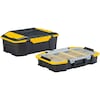 Stanley 19-29/32"W Plastic, Black, Yellow Portable Tool Box, Matte, 9.6"H x 19.9"L STST19900