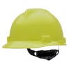 Msa Safety V-Gard Front Brim Hard Hat, Type 1, Class E, Ratchet (4-Point), Hi-Vis Yellow/Green 10061512