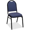 Kfi Stacking Chair, Armless, Blk Frm, Blue Pndt IM520BK-BLUEPD