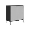 Manhattan Comfort Smart Double Wide 29.92" High Cabinet in Black and Grey 11GMC3