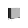 Manhattan Comfort Smart Double Wide 29.92" High Cabinet in Black and Grey 11GMC3