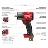 Milwaukee Tool M18 FUEL 1/2 in. Mid-Torque Impact Wrench with Pin Detent (Tool Only) 2962P-20