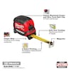Milwaukee Tool 8m/26ft Compact Wide Blade Magnetic Tape Measure 48-22-0326