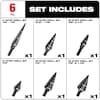 Milwaukee Tool Step Drill Bit Set, High Speed Steel, Black Oxide, 6-Piece 48-89-9224