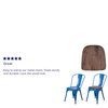 Flash Furniture Rustic Walnut Wood Seat for Colorful Metal Chairs 4-CH-31230M1D-GG