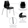 Flash Furniture Black Plastic Stack Chair 5-RUT-288-BK-GG