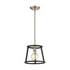 Nuvo Chassis 1-Light Mini Pendant Fixture - Copper Brushed Brass Finish with Matte Black Frame 60/6641
