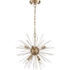 Nuvo Cirrus 6-Light Chandelier - Vintage Brass Finish with Glass Rods 60/6992