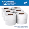 Kimberly-Clark Professional 100% Recycled Fiber High-Capacity Jumbo Roll Toilet Paper, Non-perforated, (1,000'/Roll, 12 Rolls) 67805