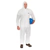 International Enviroguard Hooded Disposable Coveralls, 25 PK, White, Fabric, Zipper 8015-2XL