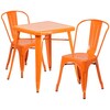 Flash Furniture Square 27.75" W, 27.75" L, 29" H, Metal Top, Orange CH-31330-2-30-OR-GG