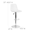 Flash Furniture White Vinyl Barstool, Adj Height, Seat Height Range: 25" to 33-1/4" DS-8220-WH-GG