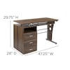 Flash Furniture Walnut 3 Drawer Pedestal Desk NAN-WK-008-RU-GG